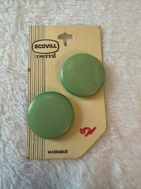 Vintage Scovill Dritz Mint Green 1 1/8" Buttons 44 Made Holland NOS 2 Pc